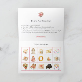 Bridal Shower Bingo Game Board3. Fun Party Holiday Card