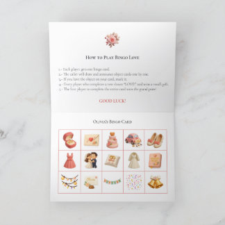 Bridal Shower Bingo Game Board6. Fun Party Holiday Card