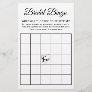 Bridal Shower Bingo Game Card Flyer