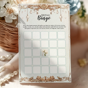 Bridal Shower Bingo Game Card Pearls Prosecco