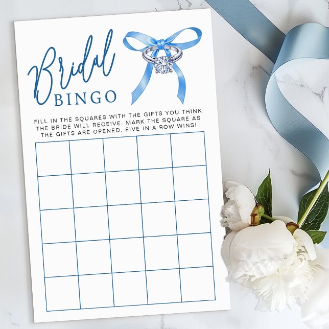 Bridal Shower Bingo Game – Something Blue Ring  (Bridal Bingo Game )