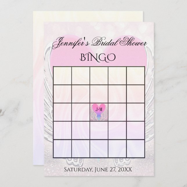 Bridal Shower Bingo Game Template (Front/Back)