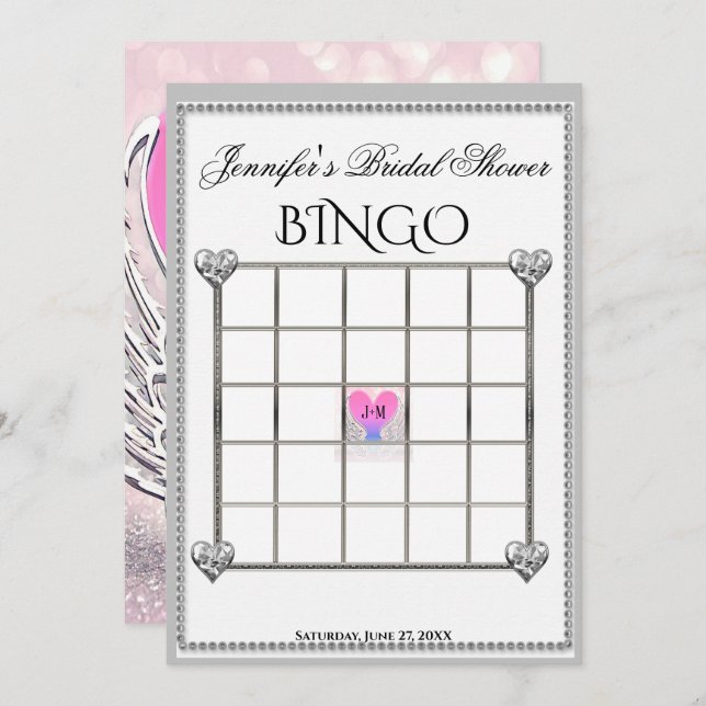 Bridal Shower Bingo Game Template (Front/Back)