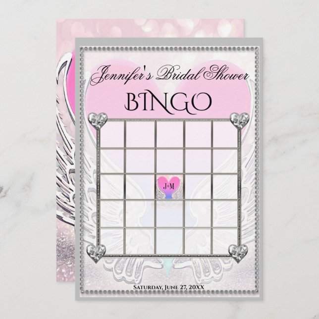 Bridal Shower Bingo Game Template (Front/Back)