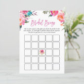 Bridal Shower Bingo Game | Watercolor Pink Floral (Standing Front)