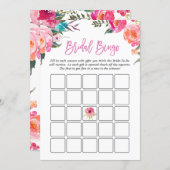Bridal Shower Bingo Game | Watercolor Pink Floral (Front/Back)