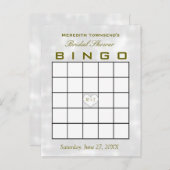 Bridal Shower Bingo Monogram Heart Invitation Postcard (Front/Back)