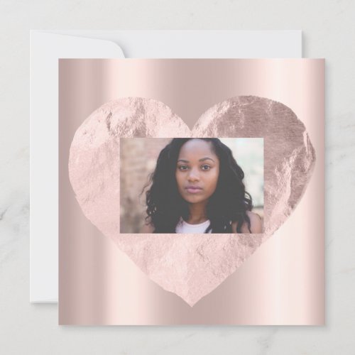 Bridal Shower Birthday  Rose Heart Spark Photo Invitation