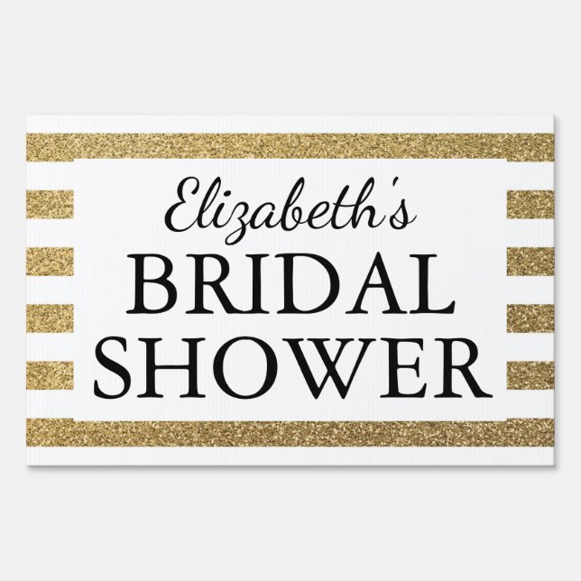 Bridal Shower Black & Gold Sign (Front)