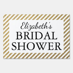 Bridal Shower Black & Gold Yard Sign