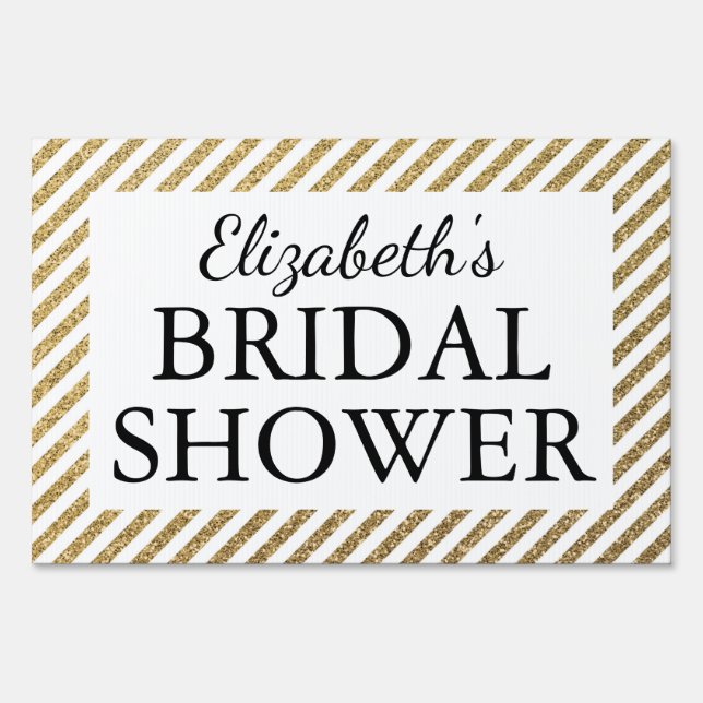 Bridal Shower Black & Gold Yard Sign (Front)