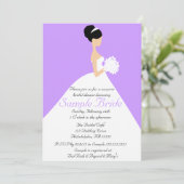 Bridal Shower Black Hair  Bride Invitation (Standing Front)