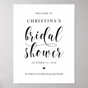 Bridal Shower, Black Modern wedding font Poster