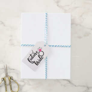 Bridal Shower Black Pink Bride Ring Bachelorette Gift Tags