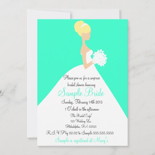 Bridal Shower Blonde Bride Invitation
