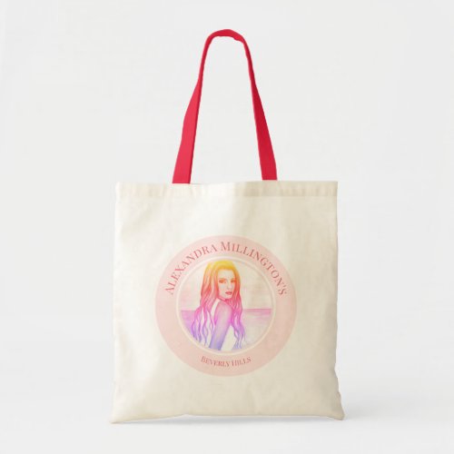 Bridal Shower Blonde Hair Girl on the Beach Circle Tote Bag