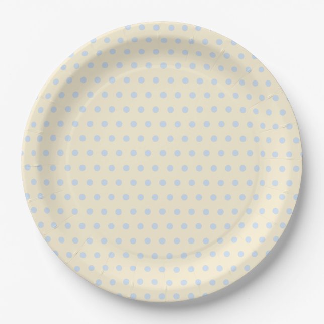 Bridal Shower Blue Dots Pattern Paper Plates (Front)