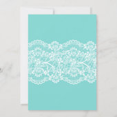 Bridal Shower Blue Elegant Lace Pattern Invitation (Back)
