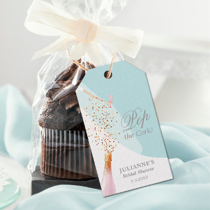 Bridal Shower Blue Favor Gift Tags