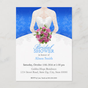 Bridal Shower blue invitation Postcard