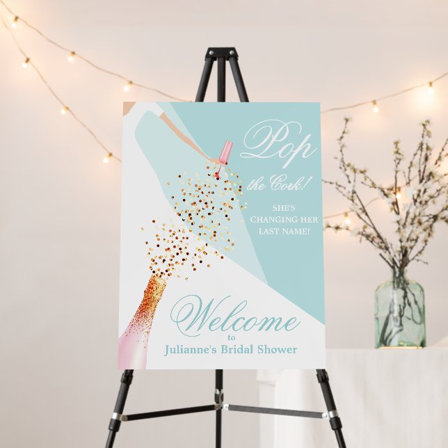 Bridal Shower Blue Welcome Foam Board (In Situ (Stand))