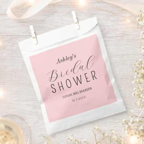 Bridal Shower Blush Pink Favor Bags