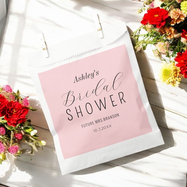 Bridal Shower Blush Pink Favor Bags (Creator Uploaded)