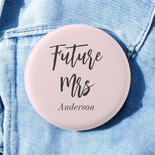 Bridal Shower Blush Pink Future Mrs Button
