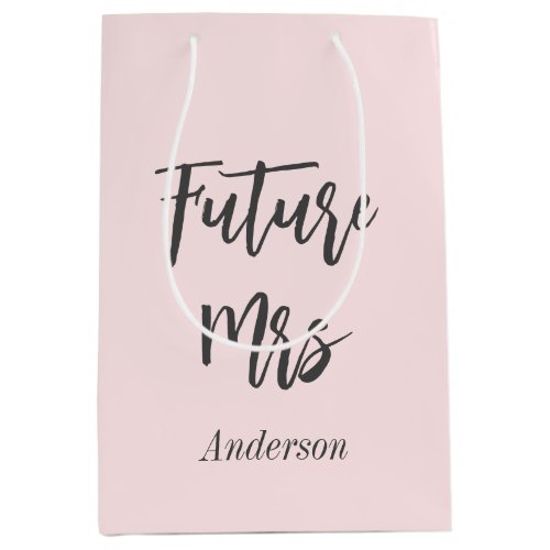 Bridal Shower Blush Pink Future Mrs Gift Bag