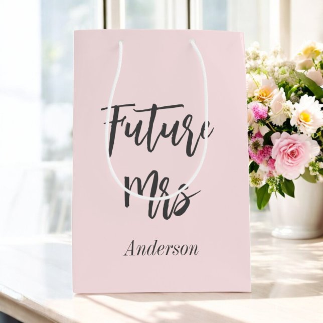Bridal Shower Blush Pink Future Mrs Gift Bag (Creator Uploaded)