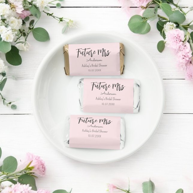 Bridal Shower Blush Pink Future Mrs  Hershey's Miniatures (Creator Uploaded)