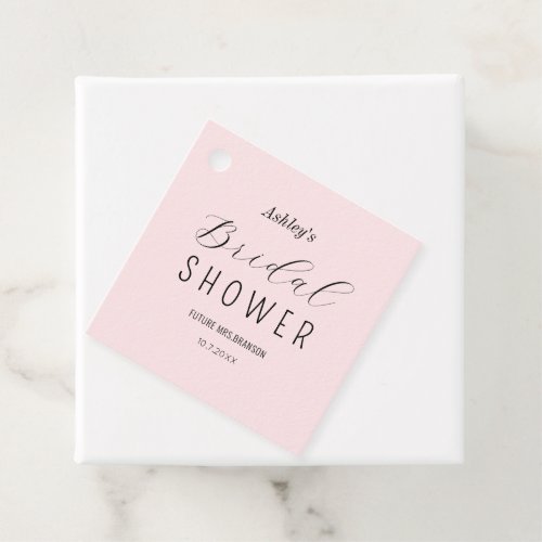 Bridal Shower Blush Pink Minimalist  Favor Tags