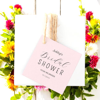 Bridal Shower Blush Pink Minimalist Favor Tags