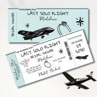 Bridal Shower Boarding Pass Last Solo Flight Blue