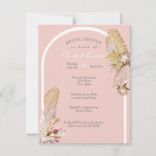 Bridal Shower Bohemian Dried Palm & Pompas Grass Invitation