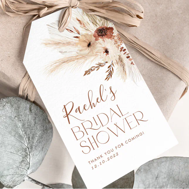 Bridal Shower Boho Floral Gift Tags for Favors | Zazzle