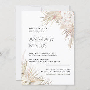 Bridal Shower Boho pampas Grass Invitation