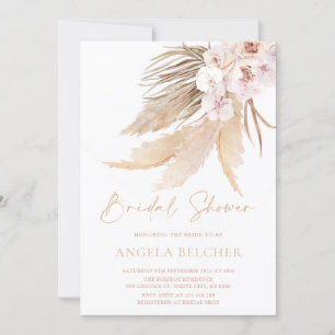 Bridal Shower Boho pampas Grass Invitation