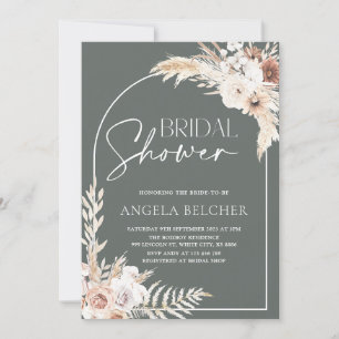 Bridal Shower Boho pampas Grass Invitation