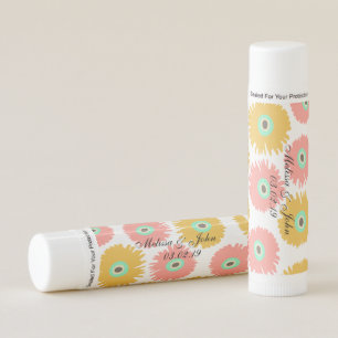 Bridal Shower Bold Coral Yellow Floral Lip Balm