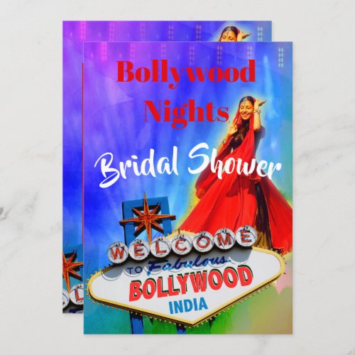 Bridal Shower Bollywood Indian Colorful Modern Invitation