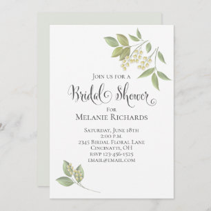 Bridal Shower Botanical Baby's Breath Greenery Save The Date