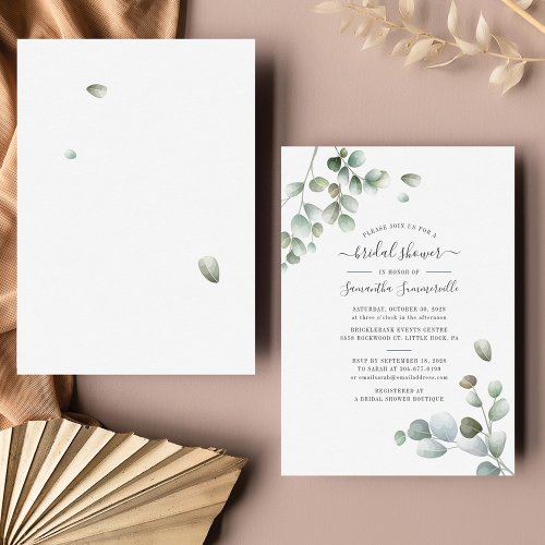 Bridal Shower Botanical Eucalyptus Greenery Script Invitation