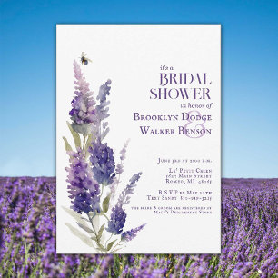 Bridal Shower Botanical Lavender Floral Purple Invitation