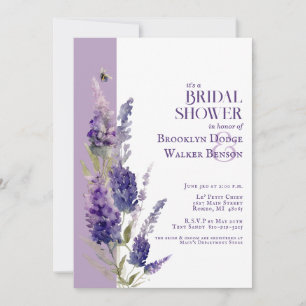 Bridal Shower Botanical Lavender Floral Purple Invitation
