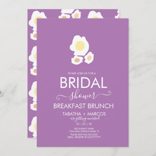 Bridal Shower Breakfast Eggs Brunch Pattern Invitation