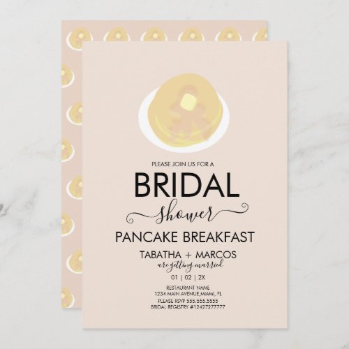 Bridal Shower Breakfast Pancakes Brunch Invitation