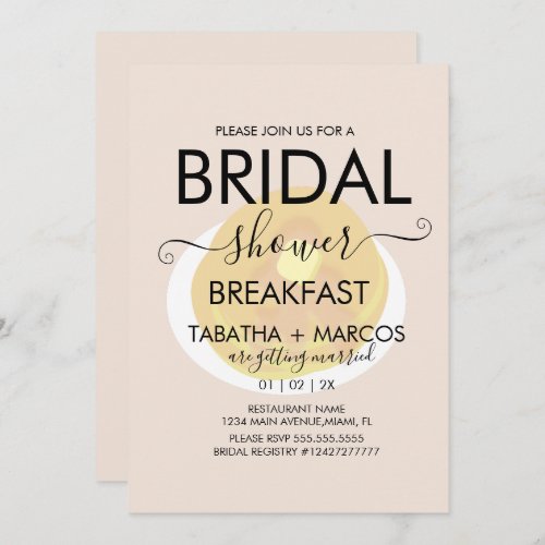 Bridal Shower Breakfast Pancakes Brunch Invitation