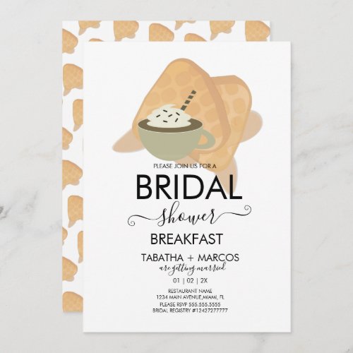 Bridal Shower Breakfast Waffles Brunch Coffee Invitation