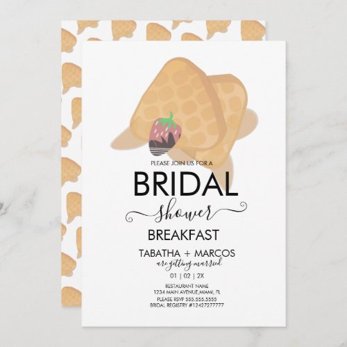 Bridal Shower Breakfast Waffles Brunch Invitation